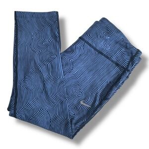 Nike Dri-Fit Zen Epic Womens Large Activewear Navy Blue Swirl Cropped Leggings